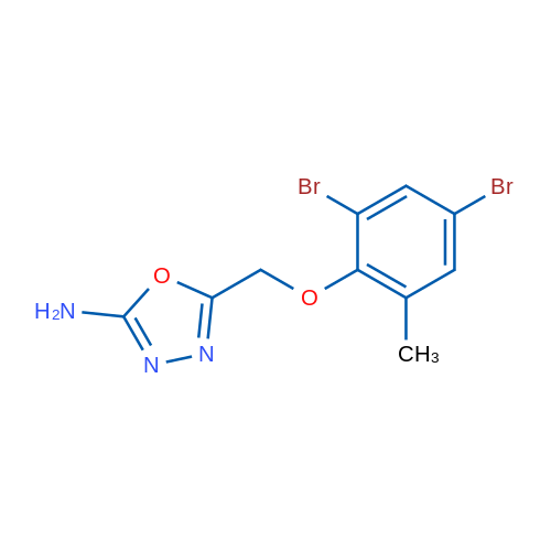 5-((2,4-Dibromo-6-methylphenoxy)methyl)-1,3,4-oxadiazol-2-amine 1g