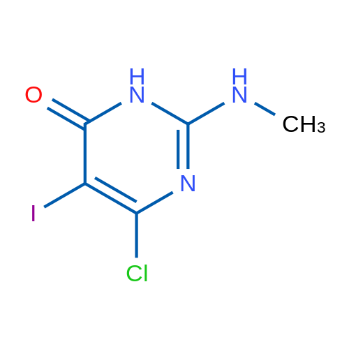 6-Chloro-5-iodo-2-(methylamino)pyrimidin-4(3H)-one 1g
