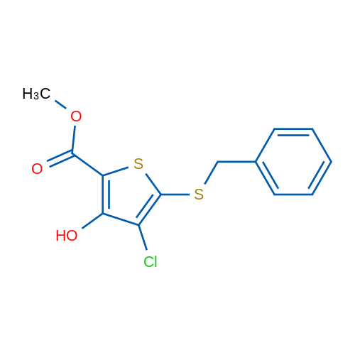 Methyl 5-(benzylthio)-4-chloro-3-hydroxythiophene-2-carboxylate 1g