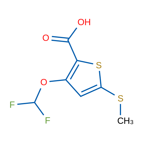 3-(Difluoromethoxy)-5-(methylthio)thiophene-2-carboxylic acid 1g