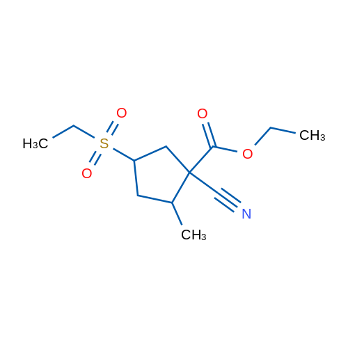 Ethyl 1-cyano-4-(ethylsulfonyl)-2-methylcyclopentanecarboxylate 1g