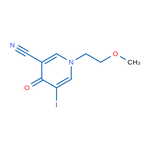 5-Iodo-1-(2-methoxyethyl)-4-oxo-1,4-dihydropyridine-3-carbonitrile 1g