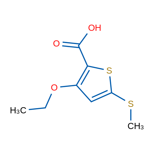 3-Ethoxy-5-(methylthio)thiophene-2-carboxylic acid 1g