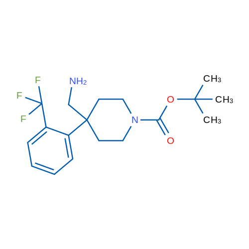 tert-Butyl 4-(aminomethyl)-4-(2-(trifluoromethyl)phenyl)piperidine-1-carboxylate 1g