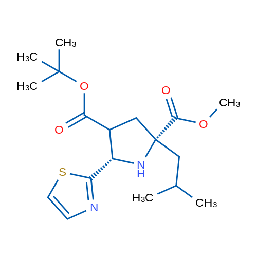 (2R,5S)-4-tert-Butyl 2-methyl 2-isobutyl-5-(thiazol-2-yl)pyrrolidine-2,4-dicarboxylate 1g