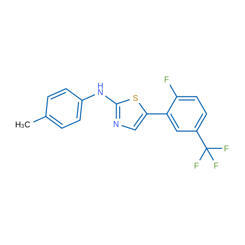 5-(2-Fluoro-5-(trifluoromethyl)phenyl)-N-(p-tolyl)thiazol-2-amine 1g