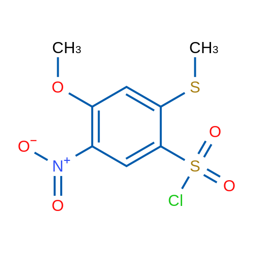4-Methoxy-2-(methylsulfanyl)-5-nitrobenzene-1-sulfonyl chloride 1g