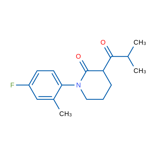 1-(4-Fluoro-2-methylphenyl)-3-(2-methylpropanoyl)piperidin-2-one 1g