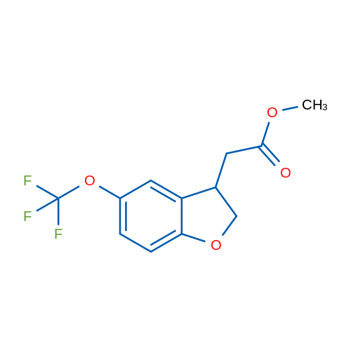 Methyl 2-(5-(trifluoromethoxy)-2,3-dihydrobenzofuran-3-yl)acetate 250mg