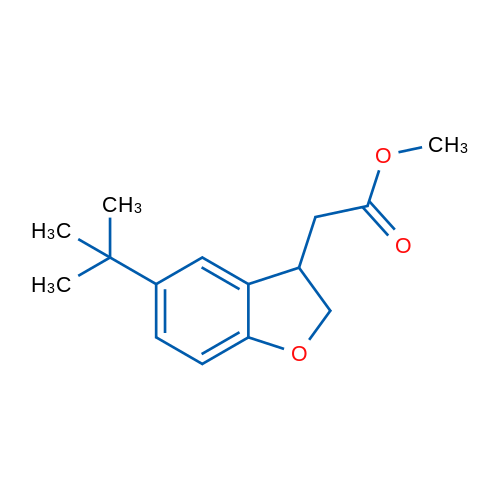 Methyl 2-(5-(tert-butyl)-2,3-dihydrobenzofuran-3-yl)acetate 250mg