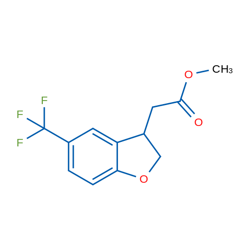 Methyl 2-(5-(trifluoromethyl)-2,3-dihydrobenzofuran-3-yl)acetate 250mg