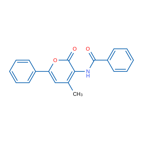 N-(4-Methyl-2-oxo-6-phenyl-2H-pyran-3-yl)benzamide 1g
