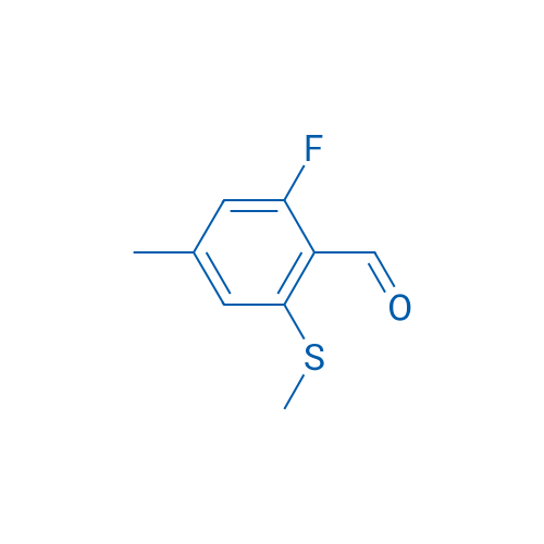 2-Fluoro-4-methyl-6-(methylthio)benzaldehyde 250mg