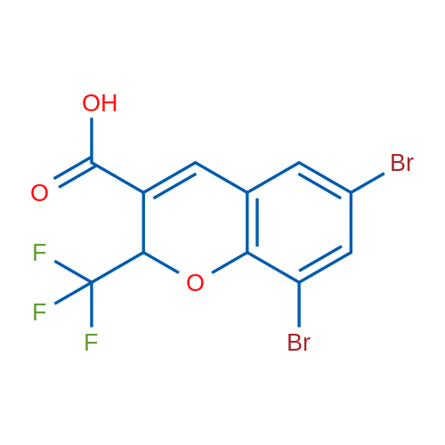 6,8-Dibromo-2-(trifluoromethyl)-2H-chromene-3-carboxylic acid 1g