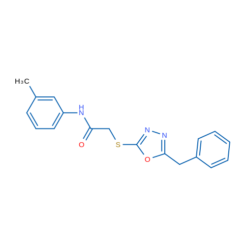 2-((5-Benzyl-1,3,4-oxadiazol-2-yl)thio)-N-(m-tolyl)acetamide 1g