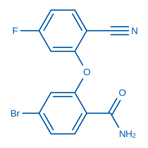 4-Bromo-2-(2-cyano-5-fluorophenoxy)benzamide 50mg