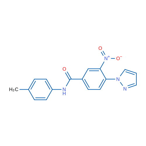 N-(4-Methylphenyl)-3-nitro-4-(1H-pyrazol-1-yl)benzamide 1g