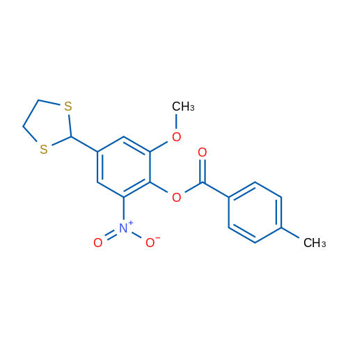 4-(1,3-Dithiolan-2-yl)-2-methoxy-6-nitrophenyl 4-methylbenzoate 1g