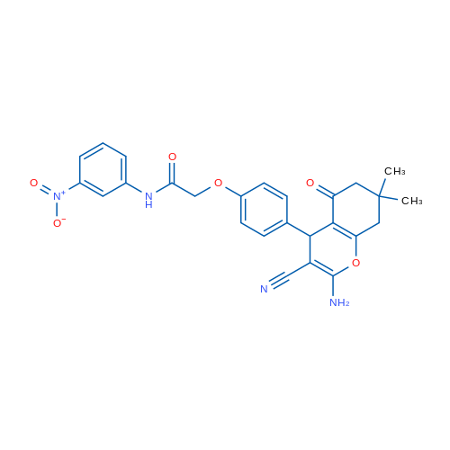 2-(4-(2-Amino-3-cyano-7,7-dimethyl-5-oxo-5,6,7,8-tetrahydro-4H-chromen-4-yl)phenoxy)-N-(3-nitrophenyl)acetamide 5g