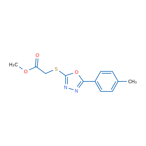 Methyl 2-((5-(p-tolyl)-1,3,4-oxadiazol-2-yl)thio)acetate 1g