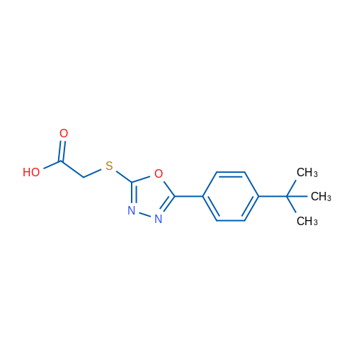 2-((5-(4-(tert-butyl)phenyl)-1,3,4-oxadiazol-2-yl)thio)acetic acid 1g