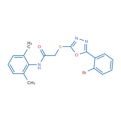 2-((5-(2-Bromophenyl)-1,3,4-oxadiazol-2-yl)thio)-N-(2,6-dimethylphenyl)acetamide 1g