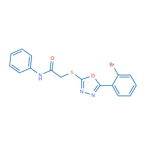 2-((5-(2-Bromophenyl)-1,3,4-oxadiazol-2-yl)thio)-N-phenylacetamide 1g