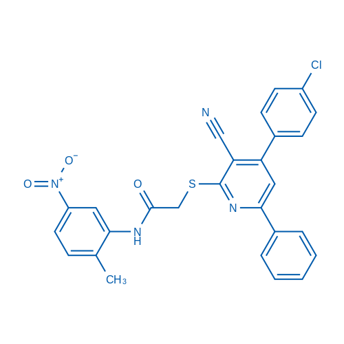 2-((4-(4-Chlorophenyl)-3-cyano-6-phenylpyridin-2-yl)thio)-N-(2-methyl-5-nitrophenyl)acetamide 1g