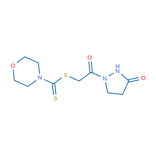 2-Oxo-2-(3-oxopyrazolidin-1-yl)ethyl morpholine-4-carbodithioate 1g