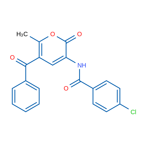 N-(5-Benzoyl-6-methyl-2-oxo-2H-pyran-3-yl)-4-chlorobenzamide 1g