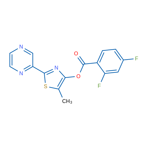 5-Methyl-2-(pyrazin-2-yl)-1,3-thiazol-4-yl 2,4-difluorobenzoate 1g