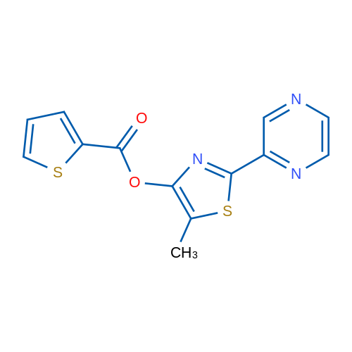 5-Methyl-2-(pyrazin-2-yl)-1,3-thiazol-4-yl thiophene-2-carboxylate 1g