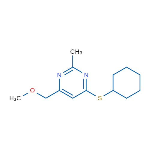 4-(Cyclohexylsulfanyl)-6-(methoxymethyl)-2-methylpyrimidine 1g