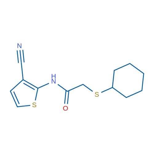 N-(3-Cyanothiophen-2-yl)-2-(cyclohexylsulfanyl)acetamide 1g