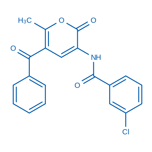 N-(5-Benzoyl-6-methyl-2-oxo-2H-pyran-3-yl)-3-chlorobenzamide 1g
