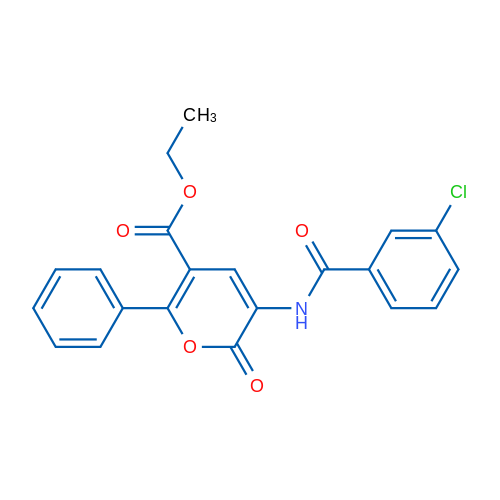 Ethyl 3-(3-chlorobenzamido)-2-oxo-6-phenyl-2H-pyran-5-carboxylate 5g
