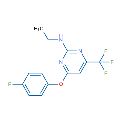 N-Ethyl-4-(4-fluorophenoxy)-6-(trifluoromethyl)pyrimidin-2-amine 1g
