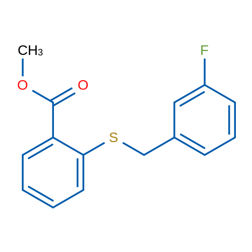 Methyl 2-((3-fluorobenzyl)thio)benzoate 5g