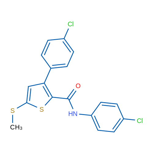 N,3-Bis(4-chlorophenyl)-5-(methylsulfanyl)thiophene-2-carboxamide 1g