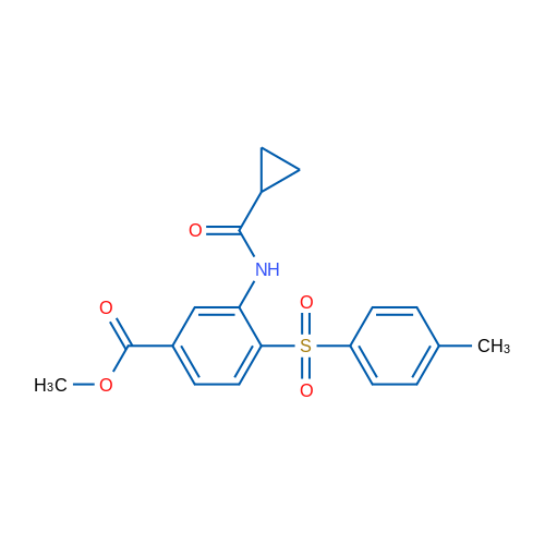 Methyl 3-cyclopropaneamido-4-(4-methylbenzenesulfonyl)benzoate 1g