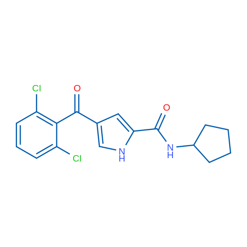 N-Cyclopentyl-4-(2,6-dichlorobenzoyl)-1H-pyrrole-2-carboxamide 1g