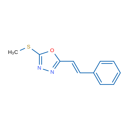 (E)-2-(Methylthio)-5-styryl-1,3,4-oxadiazole 1g