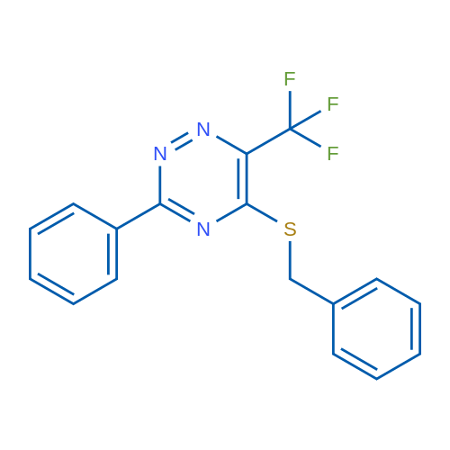 5-(Benzylsulfanyl)-3-phenyl-6-(trifluoromethyl)-1,2,4-triazine 1g