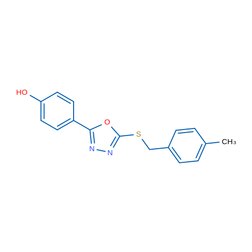 4-(5-((4-Methylbenzyl)thio)-1,3,4-oxadiazol-2-yl)phenol 1g