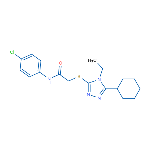 N-(4-Chlorophenyl)-2-((5-cyclohexyl-4-ethyl-4H-1,2,4-triazol-3-yl)thio)acetamide 1g