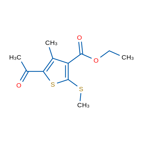 Ethyl 5-acetyl-4-methyl-2-(methylsulfanyl)thiophene-3-carboxylate 1g