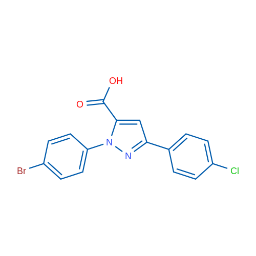 1-(4-Bromophenyl)-3-(4-chlorophenyl)-1H-pyrazole-5-carboxylic acid 1g