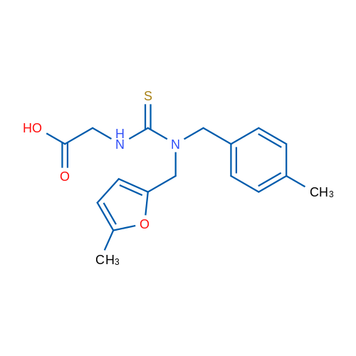 2-(3-(4-Methylbenzyl)-3-((5-methylfuran-2-yl)methyl)thioureido)acetic acid 1g