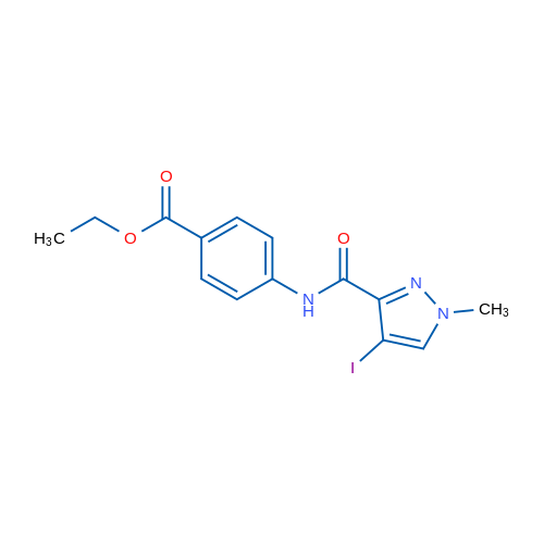 Ethyl 4-(4-iodo-1-methyl-1H-pyrazole-3-amido)benzoate 1g