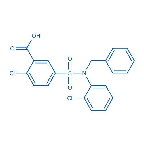 5-(N-Benzyl-N-(2-chlorophenyl)sulfamoyl)-2-chlorobenzoic acid 250mg